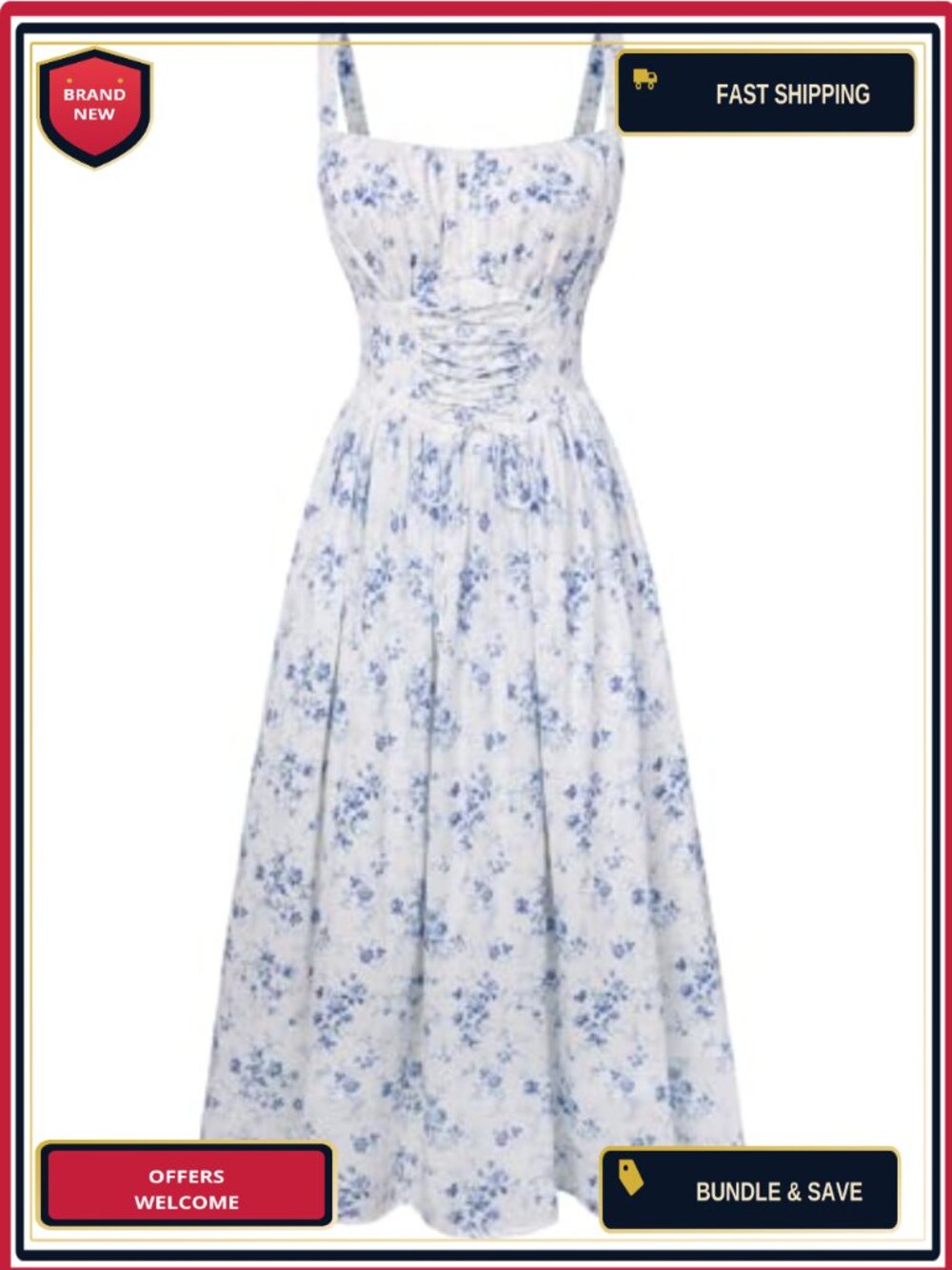 Chiffon Floral Sleeveless Maxi Dress with Pockets & Corset Lace Up Waist